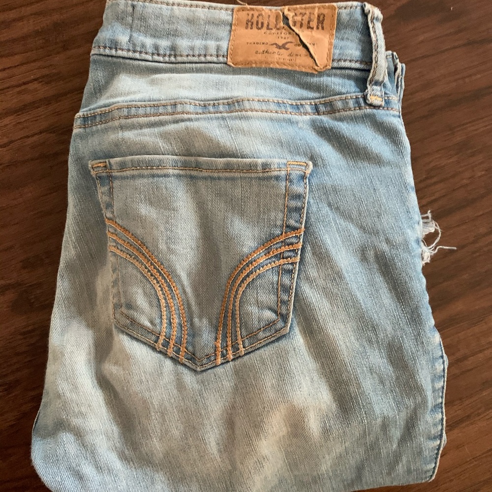 Hollister light wash ripped jeans